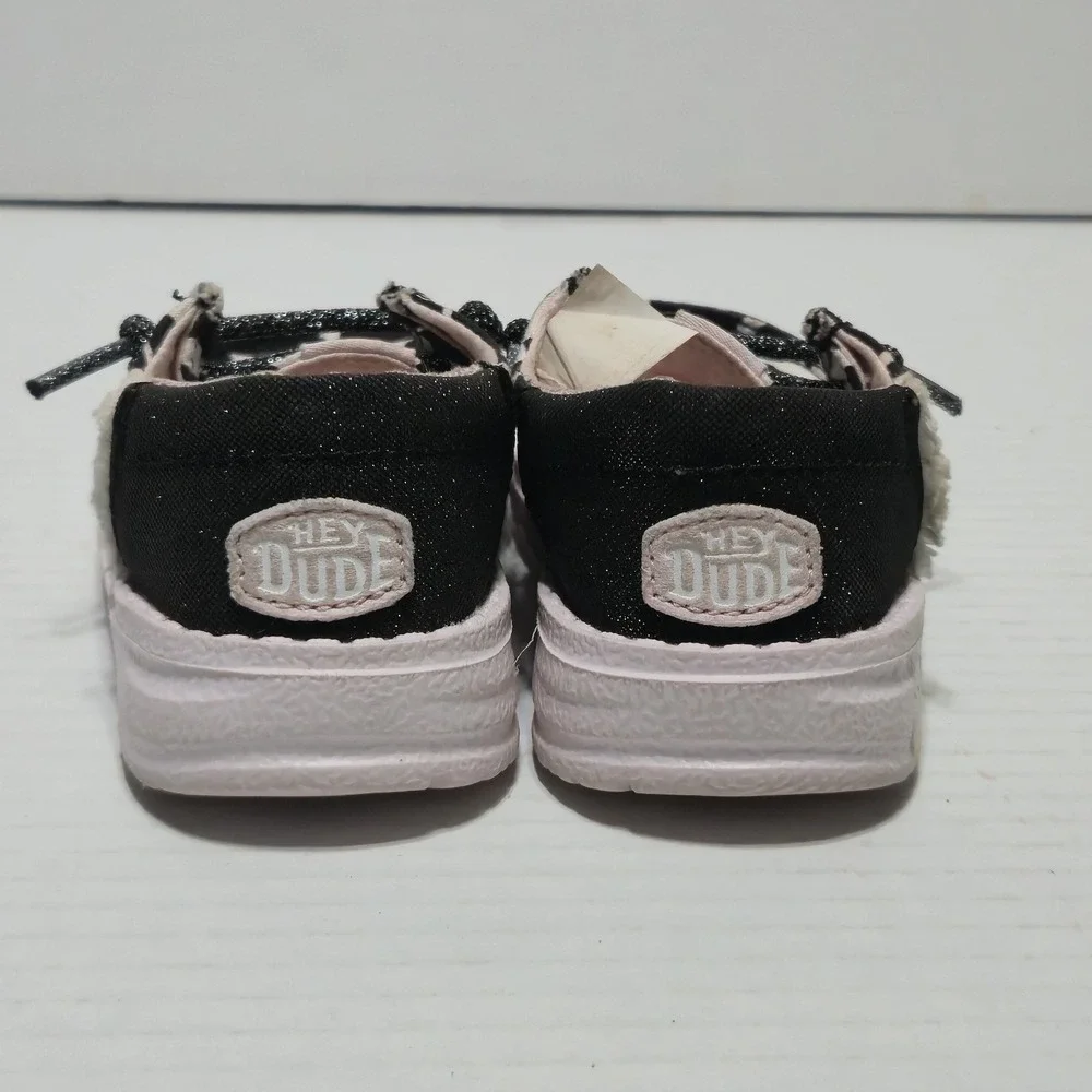 Hey Dude Wendy Funk T Cow Print Toddler Girls Shoes Size 6 42719-090 Black Pink